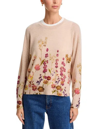 C By Bloomingdale's Cashmere Floral Print Crewneck Cashmere Sweater, Exclusive In Multi