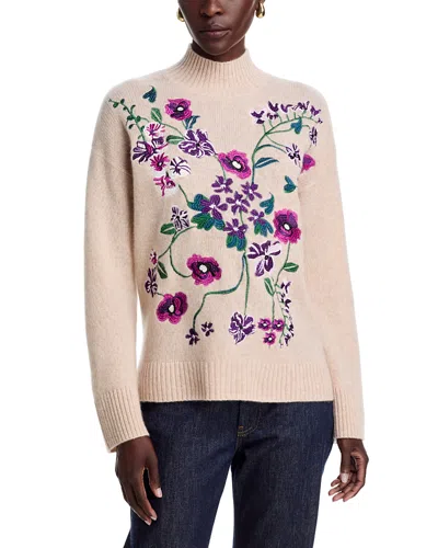 C By Bloomingdale's Cashmere Garden Floral Mock Neck Sweater - Exclusive In Multi
