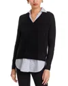 C By Bloomingdale's Cashmere Layered Look Cashmere Sweater - Exclusive In Black