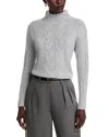 C By Bloomingdale's Cashmere Mock Neck Cable Cashmere Sweater - Exclusive In Gray