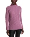 C By Bloomingdale's Cashmere Mock Neck Cable Cashmere Sweater - Exclusive In Purple