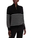 C By Bloomingdale's Cashmere Mock Neck Quarter Zip Striped Cashmere Sweater - Exclusive In Multi
