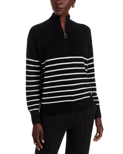 C By Bloomingdale's Cashmere Mock Neck Quarter Zip Striped Cashmere Sweater - Exclusive In Multi