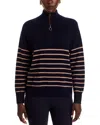 C By Bloomingdale's Cashmere Mock Neck Quarter Zip Striped Cashmere Sweater - Exclusive In Multi