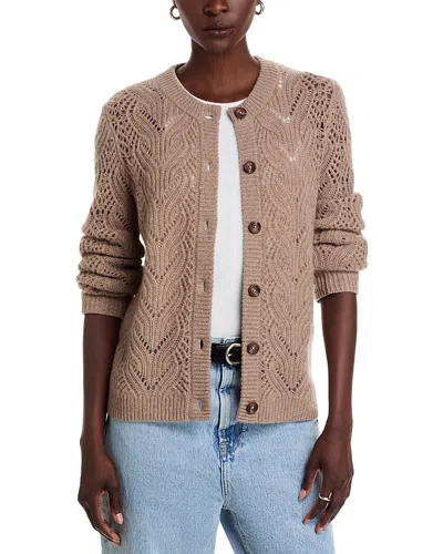 C By Bloomingdale's Cashmere Pointelle Cardigan - Exclusive In Brown