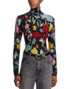 C By Bloomingdale's Cashmere Printed Floral Turtleneck Sweater - Exclusive In Multi