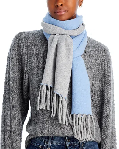 C By Bloomingdale's Cashmere Reversable Cashmere Scarf, Exclusive In Blue/gray