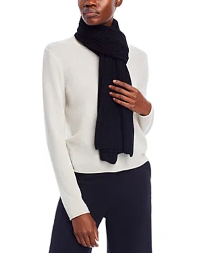 C By Bloomingdale's Cashmere Rib Knit Scarf - Exclusive In Black