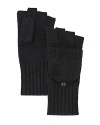 C By Bloomingdale's Cashmere Ribbed Knit Cashmere Pop Top Mittens - Exclusive In Black