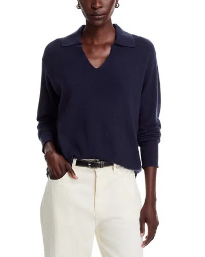 C By Bloomingdale's Cashmere Split Collar Polo Cashmere Sweater, Exclusive In Blue