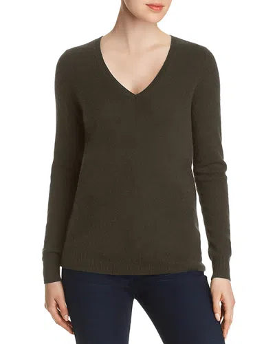 C By Bloomingdale's V-neck Cashmere Sweater - Exclusive In Dark Olive