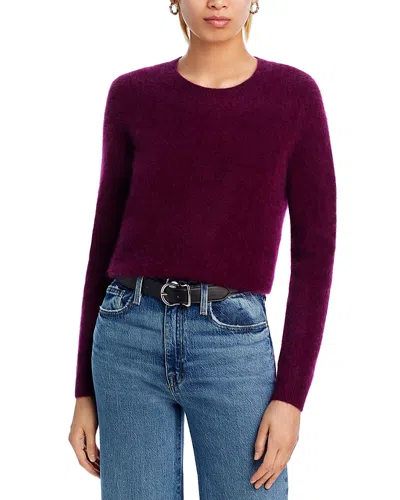 C By Bloomingdale's Cashmere C By Bloomingdale's Brushed Cashmere Sweater - Exclusive In Heather Burgundy
