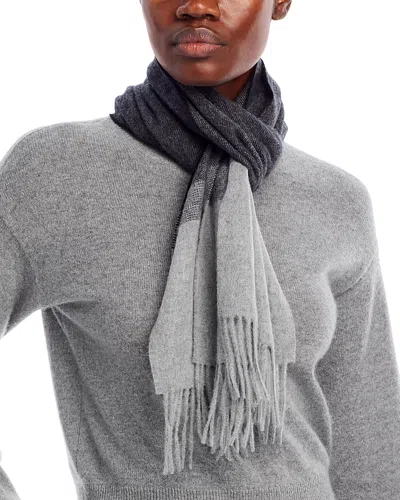 C By Bloomingdale's Cashmere Blockstripe Woven Scarf - Exclusive In Black/gray