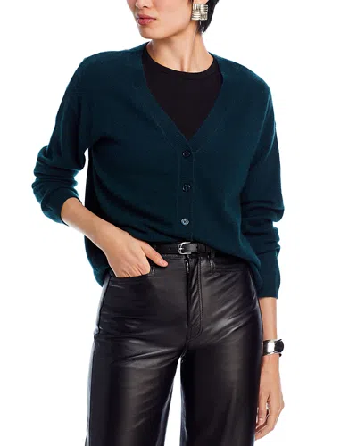 C By Bloomingdale's Cashmere Cashmere V Neck Cardigan - Exclusive In Dark Green