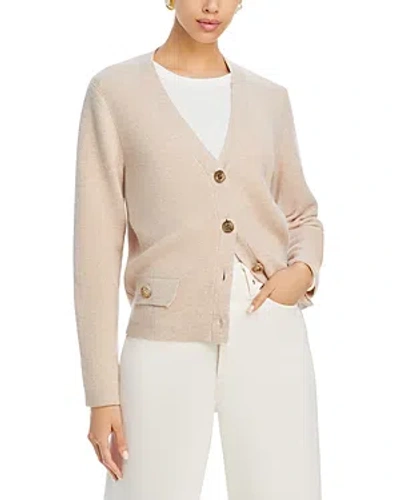 C By Bloomingdale's Cashmere Cashmere V Neck Cardigan - Exclusive In Heather Oatmeal