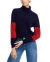 C By Bloomingdale's Cashmere Color Block Elbow Cashmere Sweater - Exclusive In Navy/dark Sienna