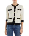C By Bloomingdale's Cashmere Contrast Trim Cashmere Cardigan - Exclusive In Ivory/black