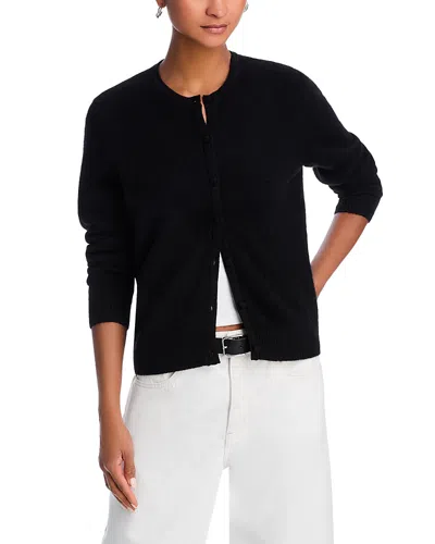 C By Bloomingdale's Cashmere Crewneck Cardigan Sweater - Exclusive In Black