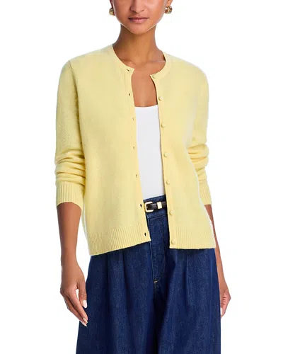 C By Bloomingdale's Cashmere Crewneck Cardigan Sweater - Exclusive In Buttercup
