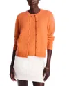 C By Bloomingdale's Cashmere Crewneck Cardigan Sweater - Exclusive In Orange Sherbert