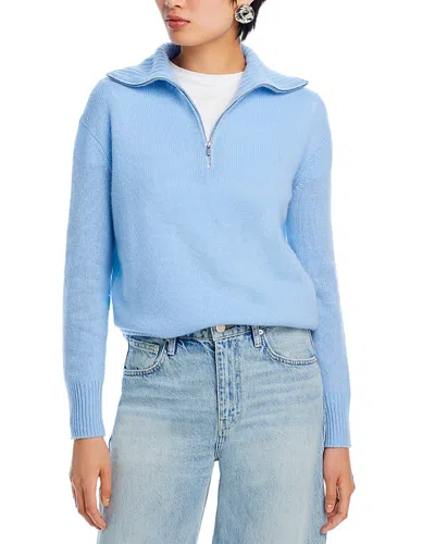 C By Bloomingdale's Cashmere Drop Shoulder Half Zip Cashmere Jumper - Exclusive In Cloud