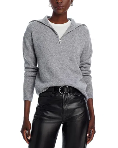 C By Bloomingdale's Cashmere Drop Shoulder Half Zip Cashmere Sweater - Exclusive In Medium Grey