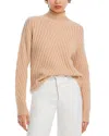 C By Bloomingdale's Cashmere Drop Shoulder Waffle Mock Neck Sweater - Exclusive In Honey