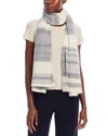 C By Bloomingdale's Cashmere Luxe Striped Knit Wrap - - Exclusive In Gray/white
