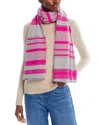 C By Bloomingdale's Cashmere Luxe Striped Knit Wrap - - Exclusive In Pink/gray