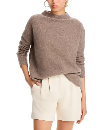 C By Bloomingdale's Cashmere Mock Neck Brushed Cashmere Sweater - Exclusive In Heather Rye Sesame