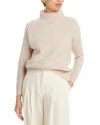 C By Bloomingdale's Cashmere Mock Neck Cable Cashmere Sweater - Exclusive In Heather Oatmeal