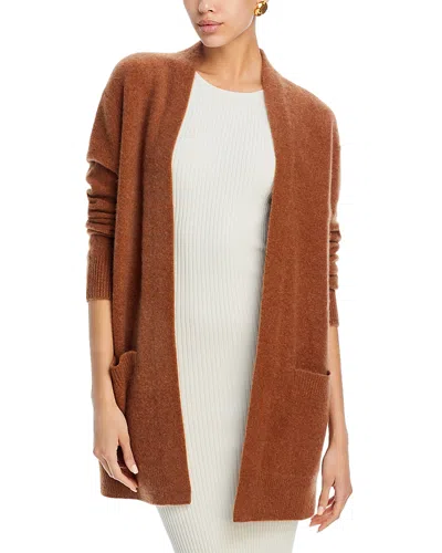 C By Bloomingdale's Cashmere Open Front Brushed Cashmere Cardigan - Exclusive In Nutmeg