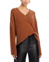 C By Bloomingdale's Cashmere Outer Seam V Neck Pullover- Exclusive In Nutmeg