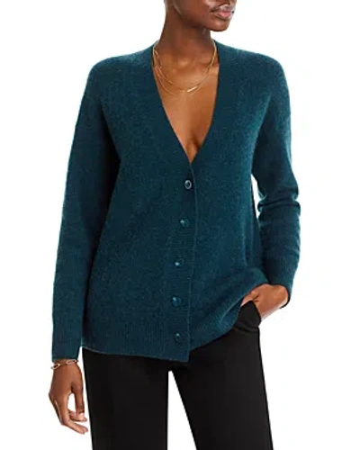 C By Bloomingdale's Cashmere Oversized V-neck Brushed Cashmere Cardigan - 100% Exclusive In Heather Spruce