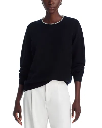 C By Bloomingdale's Cashmere Pearl Embellished Sweater - Exclusive In Black