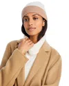C By Bloomingdale's Cashmere Reversible Ribbed Knit Cashmere Cuff Hat - Exclusive In Tan/white