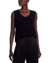 C By Bloomingdale's Cashmere Rhinestone Embellished Sleeveless Sweater - Exclusive In Black