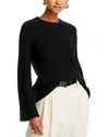 C By Bloomingdale's Cashmere Ribbed Crewneck Sweater - Exclusive In Black