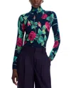 C By Bloomingdale's Cashmere Rose Print Turtleneck Cashmere Sweater - Exclusive In Peacoat
