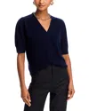 C By Bloomingdale's Cashmere Short Sleeve Cardigan -exclusive In Navy
