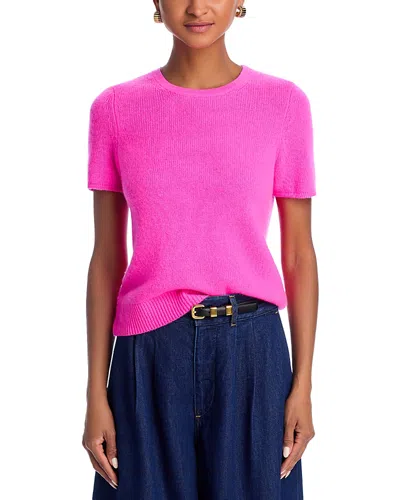 C By Bloomingdale's Cashmere Short Sleeve Cashmere Shell Top - Exclusive In Ultra Pink