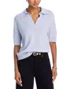 C By Bloomingdale's Cashmere Short Sleeve Polo Sweater - Exclusive In Serenity Blue