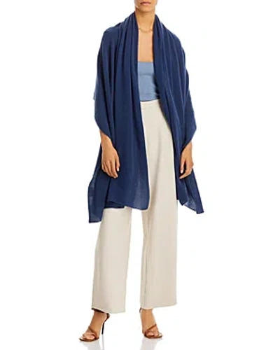 C By Bloomingdale's Cashmere Travel Wrap - 100% Exclusive In Anchor Blue