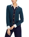 C By Bloomingdale's Cashmere Tweed Crewneck Cardigan - Exclusive In Navy Combo