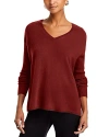 C By Bloomingdale's Cashmere V-neck Ribbed Sleeve Cashmere Sweater - 100% Exclusive In Brown