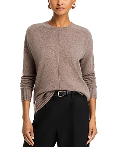 C By Bloomingdale's Cashmere C By Bloomingdale's High/low Cashmere Crewneck Jumper - Exclusive In Heather Rye Sesame