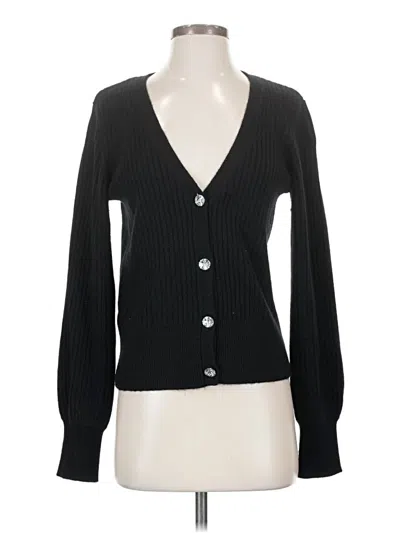 Pre-owned C By Bloomingdale's Cashmere Cardigan Sweater In Black