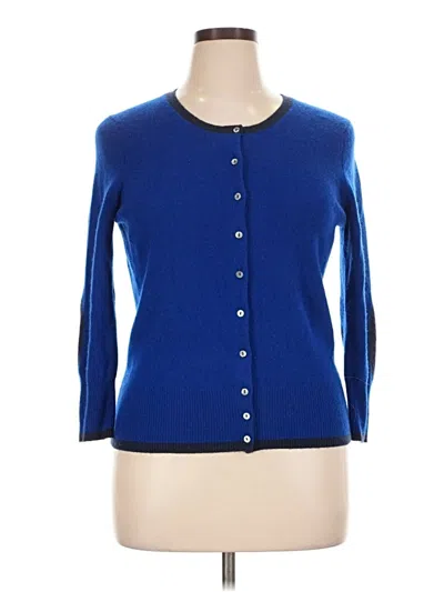 Pre-owned C By Bloomingdale's Cashmere Cardigan Sweater In Blue