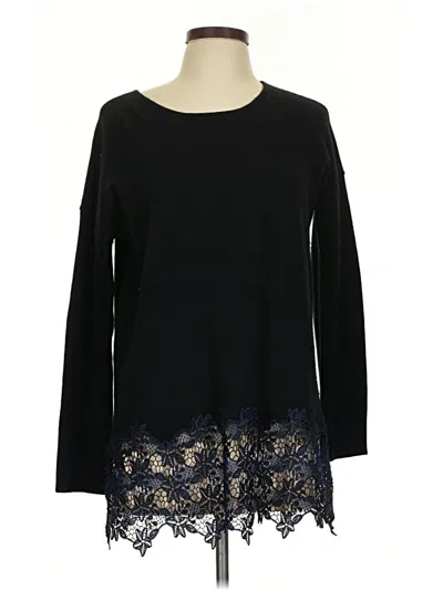 Pre-owned C By Bloomingdale's Cashmere Pullover Sweater In Black