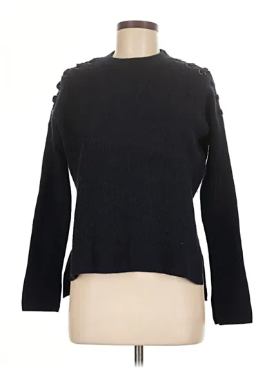 Pre-owned C By Bloomingdale's Cashmere Pullover Sweater In Black